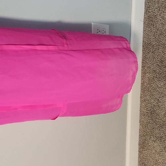 NWT Anthropologie Sheer Paneled Midi Dress, Size 00, Neon Berry, - Picture 5 of 11